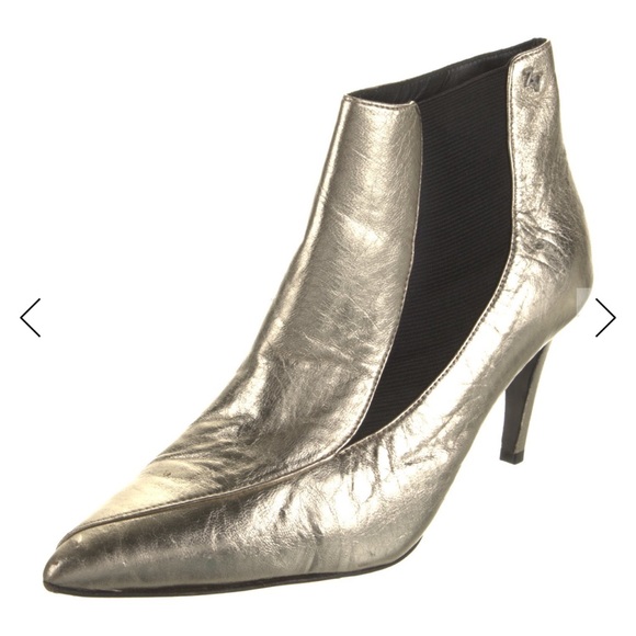 Zadig & Voltaire Gold Metallic Ankle Boots - Picture 1 of 7